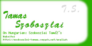 tamas szoboszlai business card